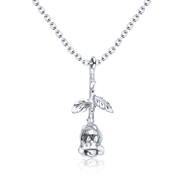 A Rose Designed Silver Necklace SPE-3174n